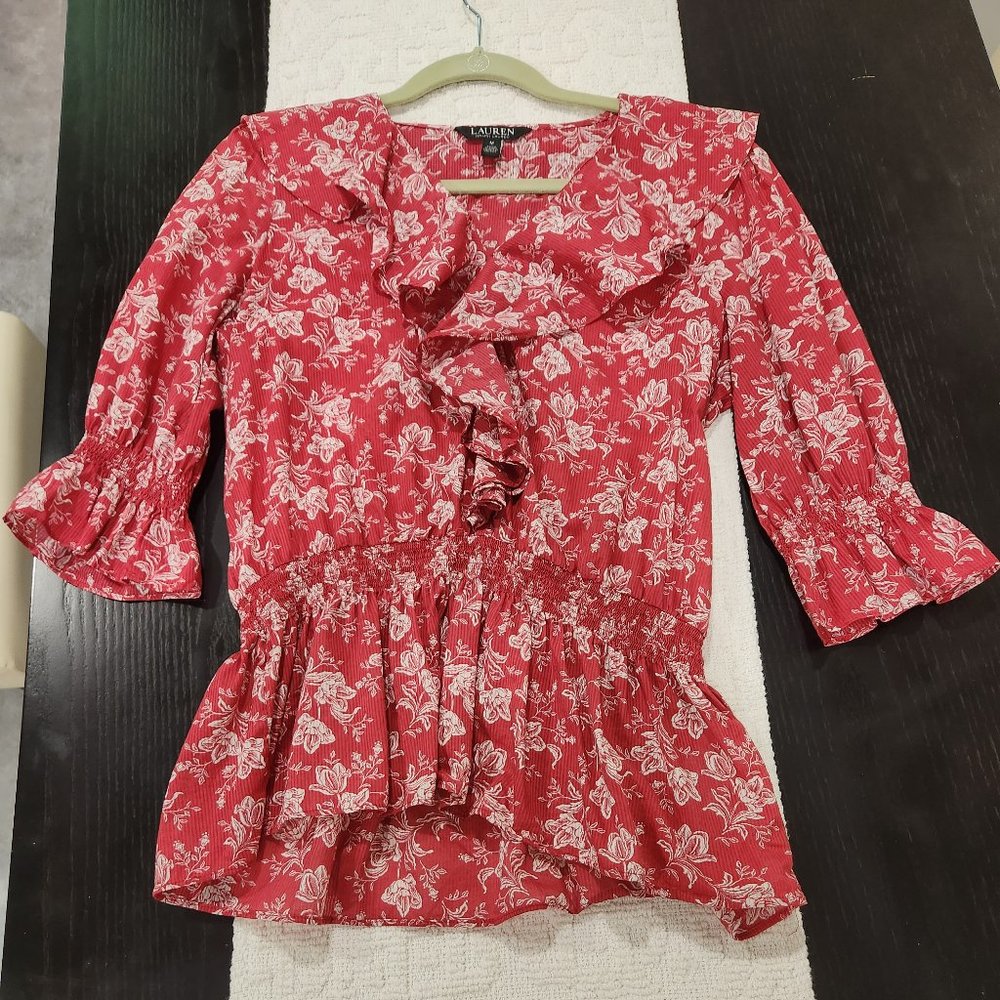 Lauren by Ralph Lauren Ruffle Detail Blouse